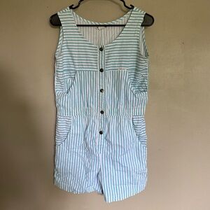 VTG Striped Blue and White Romper